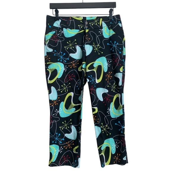 Loudmouth Ladies Pants Size 6 Black with MCM Atomic Design Women's Golf Pants - Picture 1 of 5